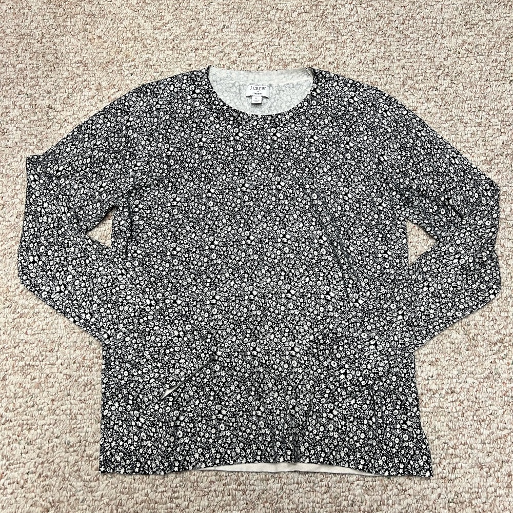 J. Crew Black and White Floral Top